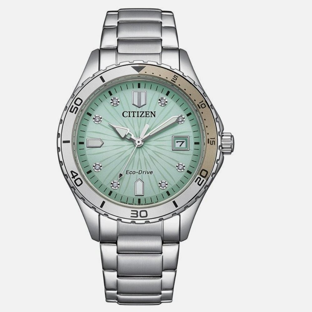 Citizen Women's Sport Date Indicator Eco-Drive Silver Watch 36mm